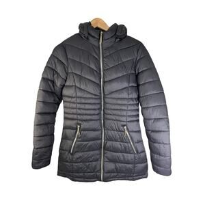 Snobbish Women's Puffer Jacket with Removable Hood Black Size Small